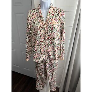 Anthropologie Eloise Floral Pajama Set Womens Small Satin Sleepwear Lounge